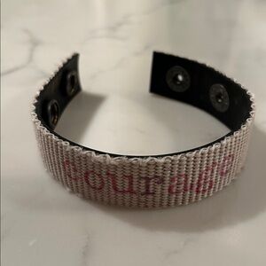 New recycled fire hose bracelet with Courage saying.